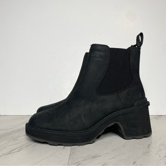 New! Sorel Hi Line Black Nubuck Chelsea Heeled Bootie 9 1/2 - Picture 14 of 14